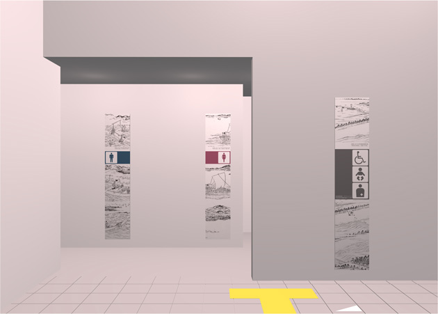 42. トイレ入口を見る
