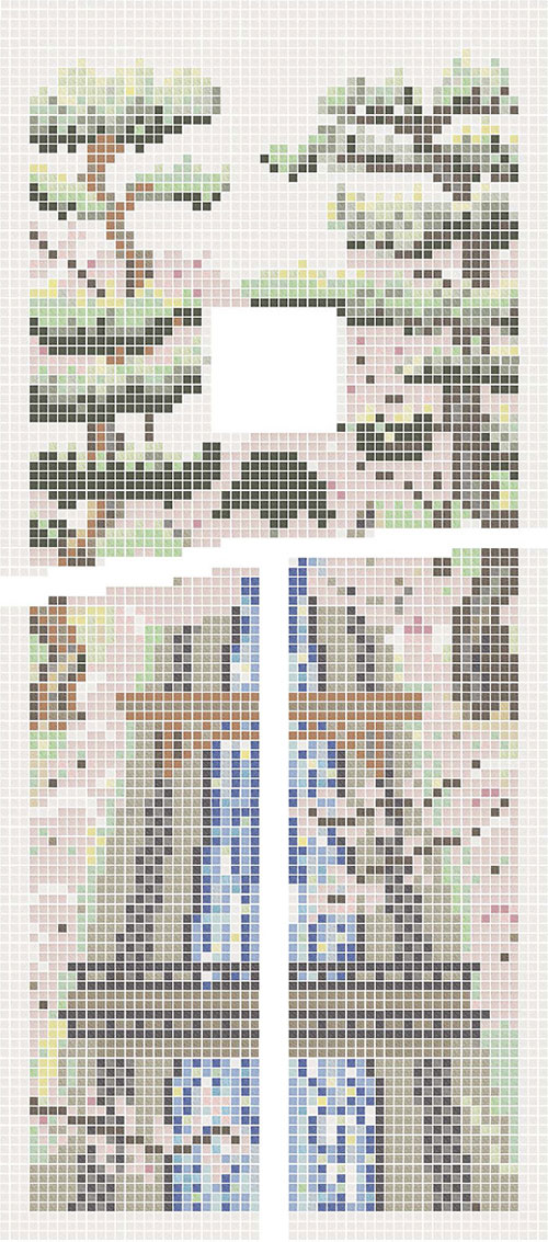 「夙川と桜」(3 通り)