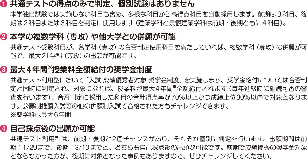 入試の特徴